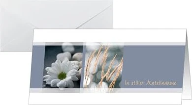 Sigel Trauer-Karten "Anteilnahme" DS208 grau, 22x11 cm