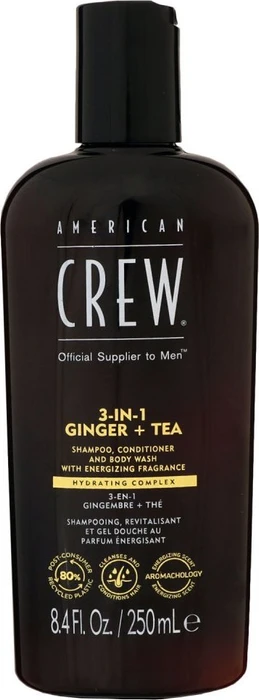 American Crew 3in1 Ginger + Tea Shampoo + Conditioner + Body Wash, 250ml