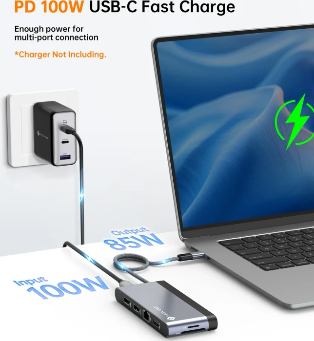 Novoo 10-in-1 8K Dual Display Hub, USB-C 3.0 [Stecker]