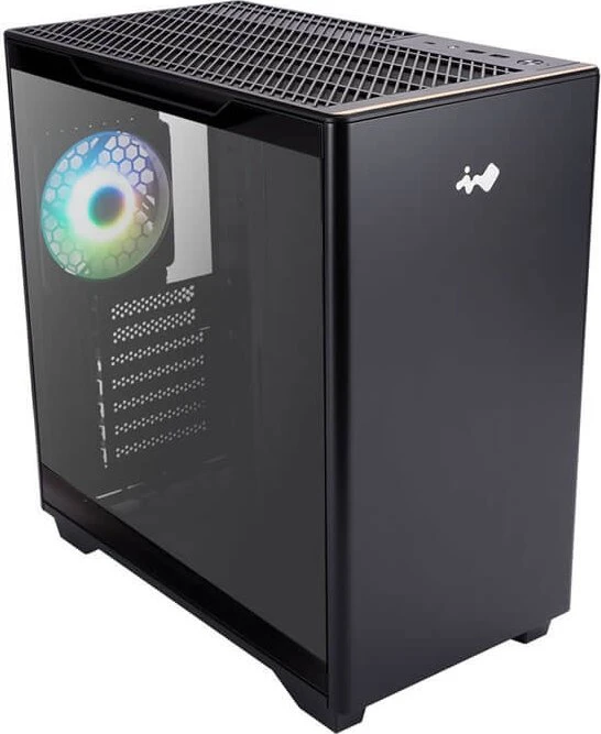 In Win A5, schwarz, Glasfenster