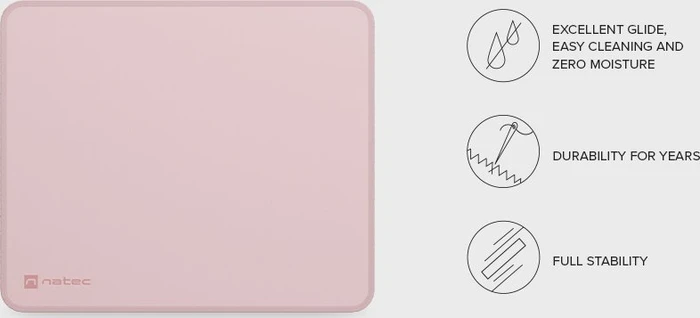 Natec Colors Series Mouse Pad Misty Rose, 300x250mm, rosa