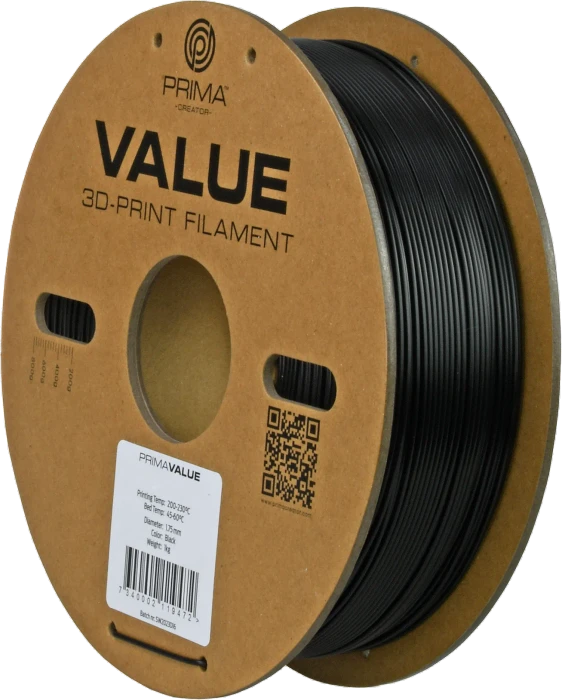 PrimaCreator PrimaValue ABS, schwarz, Spule, 1.75mm, 1.00kg