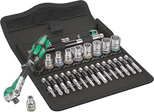 Wera 8100 SA 6 Zyklop Speed Bitset/Steckschlüsselsatz inkl. Tasche, 28-tlg.