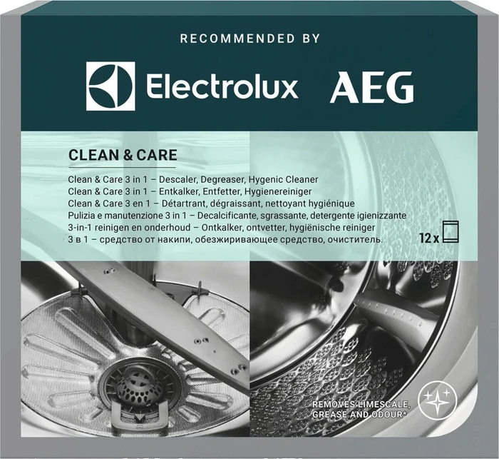 AEG Electrolux M2GCP121 Clean&Care Kit für Waschmaschinen und Geschirrspüler, 12 Stück