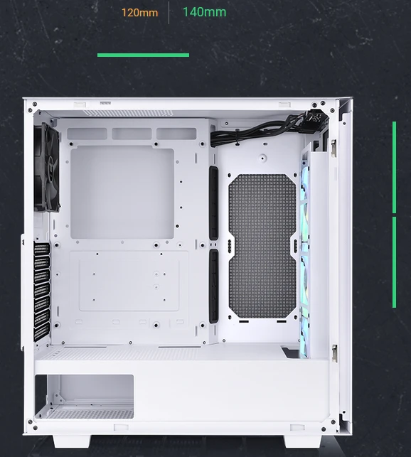 Thermaltake V350 TG ARGB Air Snow Edition, weiß, Glasfenster
