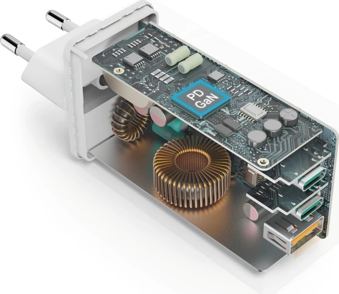 Hama GaN Schnellladegerät, USB-C/USB-A, 2x USB-C + 1x USB-A, 100W, weiß