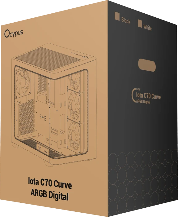 Ocypus Iota C70 Curve ARGB, weiß, Glasfenster