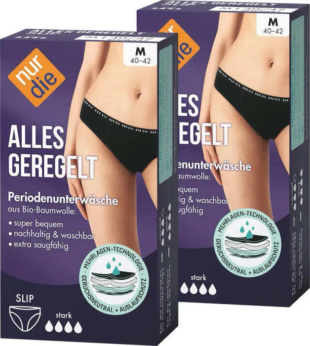 NurDie Alles geregelt Slip stark schwarz, 2 Stück (verschiedene Größen)