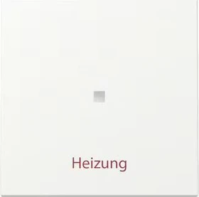 Gira Wippe mit Kontrollfenster und Aufdruck "Heizung Ein/Aus", reinweiß seidenmatt