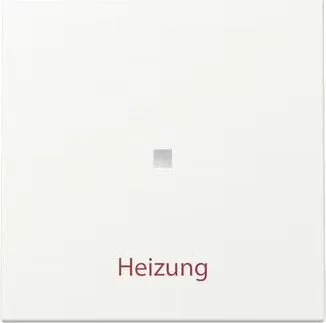 Gira Wippe mit Kontrollfenster und Aufdruck "Heizung Ein/Aus", reinweiß seidenmatt