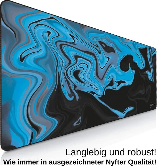 Nyfter Nyfpad XXL Liquid Premium Gaming Mousepad, 900x500mm, Design blau/schwarz