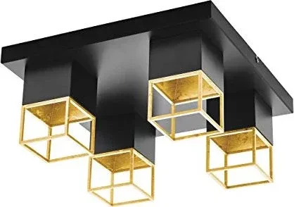 Eglo Montebaldo 4-flammig schwarz/gold