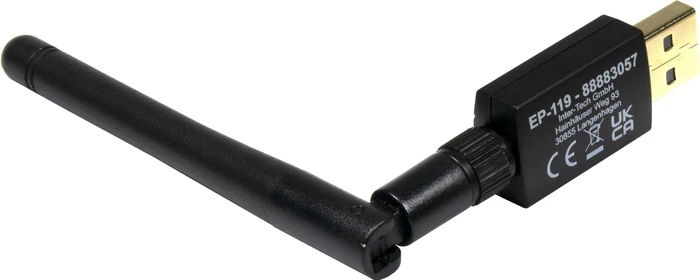 Inter-Tech EP-119, 2.4GHz/5GHz WLAN, Bluetooth Adapter, USB-A 2.0 [Stecker]
