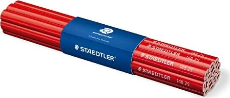 Staedtler Carpenters pencil 148 25 Zimmermannsbleistift HB graphit, rot, 12er-Pack