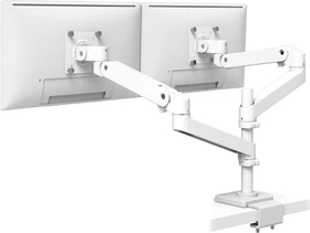Ergotron LX Pro Dual Monitor Arm, hohe Säule, Tischhalterung, C-Klemme weiß