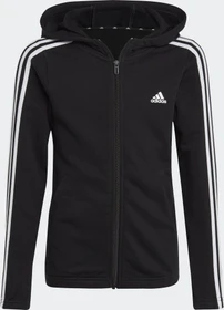 adidas Essentials 3-Streifen Full-Zip Hoodie schwarz/weiß (Junior)