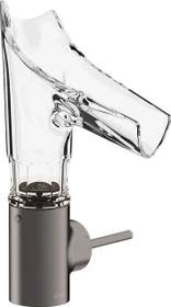 Hansgrohe Axor Starck V 140 Waschbeckenarmatur mit facettenschliff Glasauslauf brushed black chrome