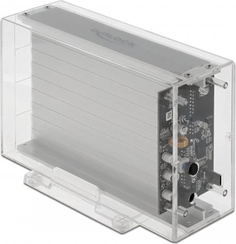 DeLOCK External Enclosure, transparent, 3.5", USB-C 3.1