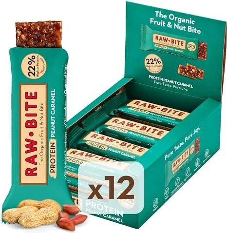 Raw Bite Protein Peanut Caramel 540g (12x 45g)