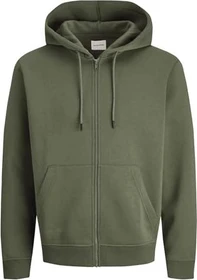 Jack & Jones Einfarbig Zip Hoodie dusty olive (Herren)