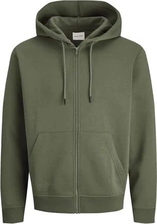 Jack & Jones Einfarbig Zip Hoodie dusty olive (Herren)