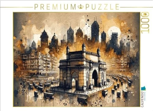 Calvendo Mumbais Gateway in sepiafarbenen Aquarellschattierungen durch KI erschaffen