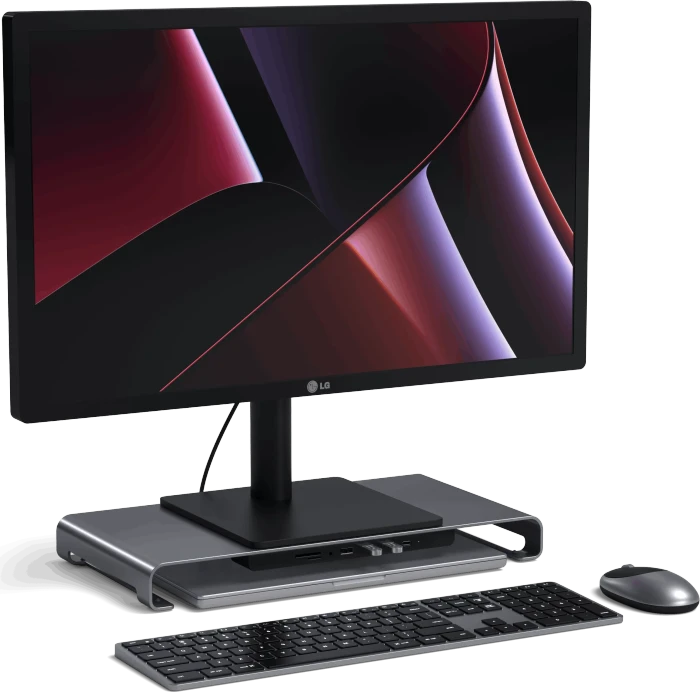 Satechi USB-C Monitor Stand Hub XL, Space Grey, USB-C 3.0 [Stecker]
