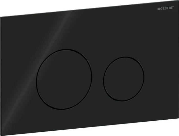 Geberit Sigma40 Betätigungsplatte Glas rund schwarz