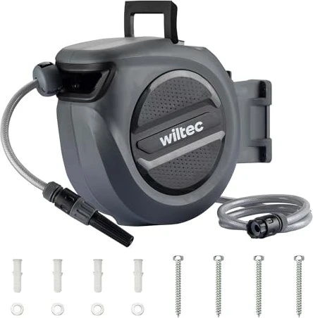 Wiltec XPOtool Automatik Wand-Schlauchbox, 15m