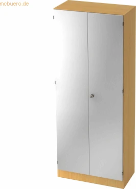 Hammerbacher Garderoben-Schrank 5OH V6200, Streifengriff, buche/silber, Schrankwand