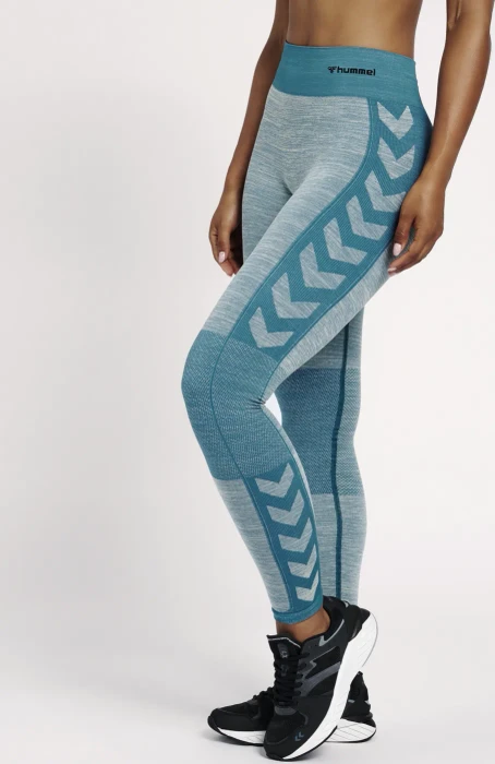 hummel CLEA Seamless Tight Hose lang blue coral/marshmallow (Damen)