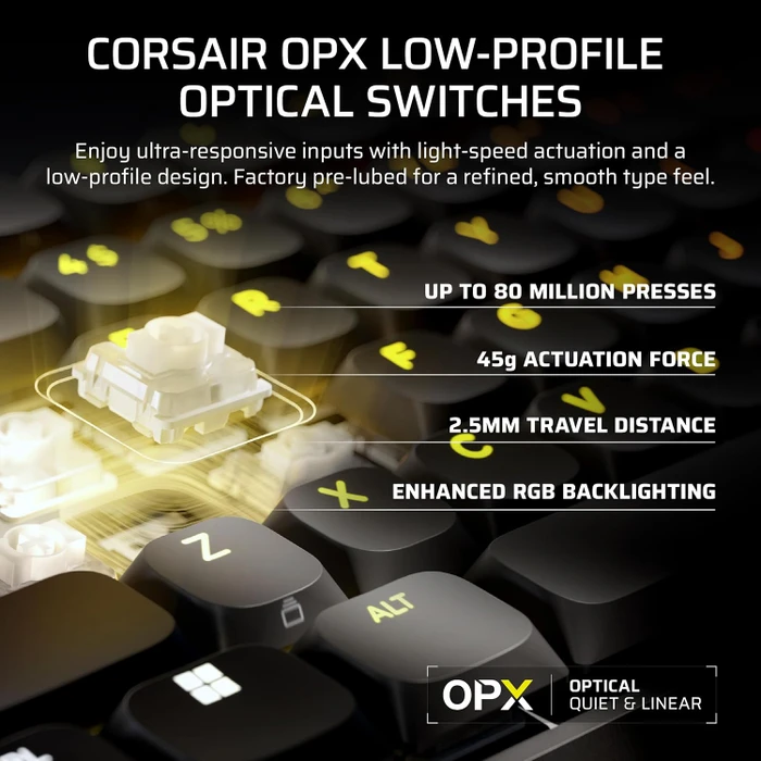Corsair Vanguard Air 99 Wireless, schwarz, LEDs RGB, Corsair OPX Low-Profile, USB/Bluetooth, UK