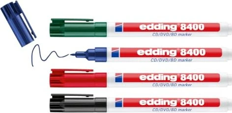 edding 8400 CD/DVD/BD Marker sortiert, 4er-Set