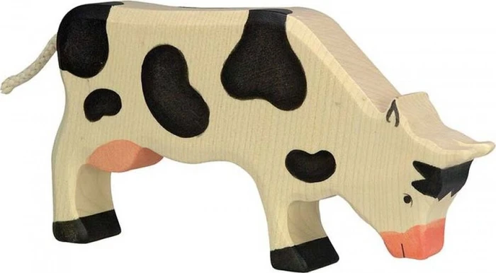 Goki Holztiger Kuh grasend schwarz