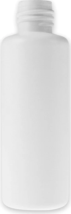 DRAK-Aquaristik Zylindrische Rundflasche aus HDPE, RD18-Gewinde, 50ml, weiß