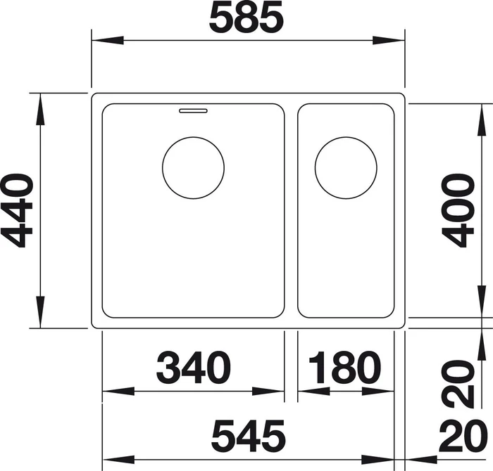 Blanco Andano 340/180-U InFino Unterbau Becken links edelstahl
