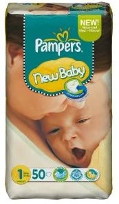 Pampers Premium Protection New Baby Gr.1 Einwegwindel, 2-5kg, 50 Stück