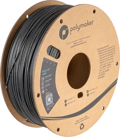 Polymaker PolyLite ABS, Dark Grey, Spule, 1.75mm, 1.00kg