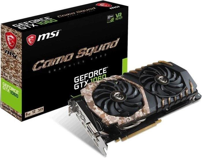 MSI GeForce GTX 1060 Camo Squad 6G, 6GB GDDR5, DVI, HDMI, 3x DP