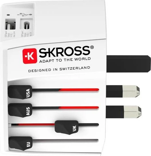 Skross World Travel Adapter MUV USB (AC), weiß