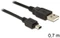DeLOCK USB-A 2.0 auf USB 2.0 Mini-B Adapterkabel 5-polig, 0.7m Vorschaubild