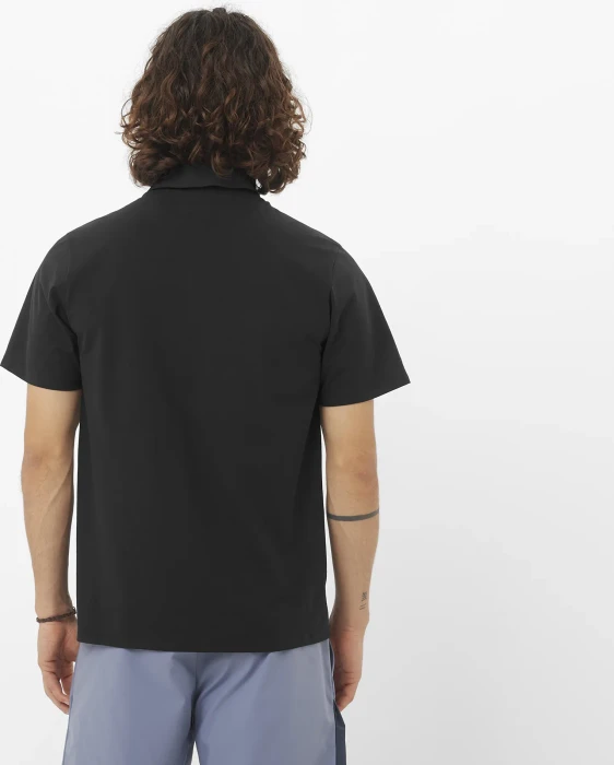 Salomon Trackline Poloshirt kurzarm deep black (Herren)