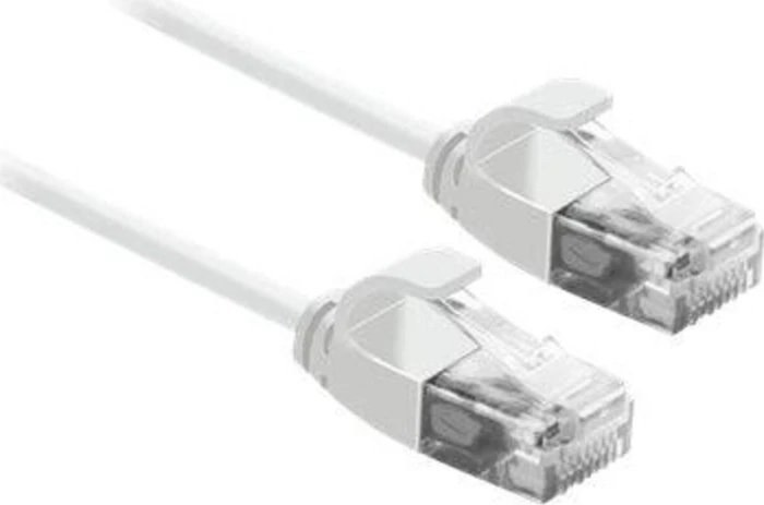 Roline / Secomp DataCenter Slim Patchkabel, Cat6a, U/UTP, RJ-45/RJ-45, 2m, weiß