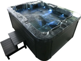 Home Deluxe Black Marble Whirlpool Set rechteckig 210x160x85cm