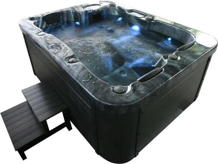 Home Deluxe Black Marble Whirlpool Set rechteckig 210x160x85cm