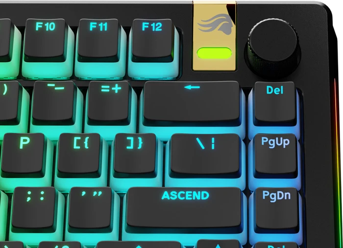 Glorious Aura V3 Keycaps, Kunststoff (PBT) Double-Shot, schwarz/transparent, 130 Tasten, ANSI-US