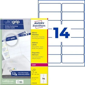 Avery-Zweckform Adressetiketten, 99.1x38.1mm, weiß, 40 Blatt (560 Etiketten)