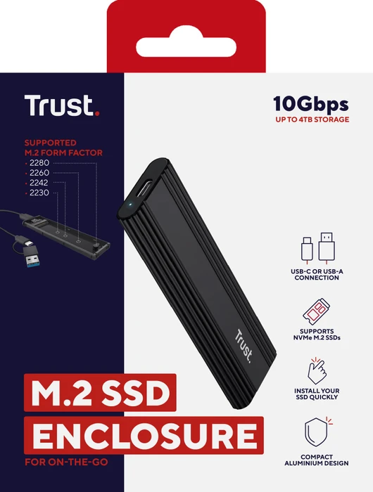 Trust M.2 SSD Enclosure, USB-C 3.1