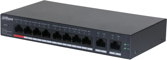 Dahua CS40 Desktop Smart Switch, 10x RJ-45, 110W PoE++