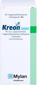 Kreon 20.000 Ph.Eur.Lipase Einheiten magensaftresistent Hartkapseln, 50 Stück